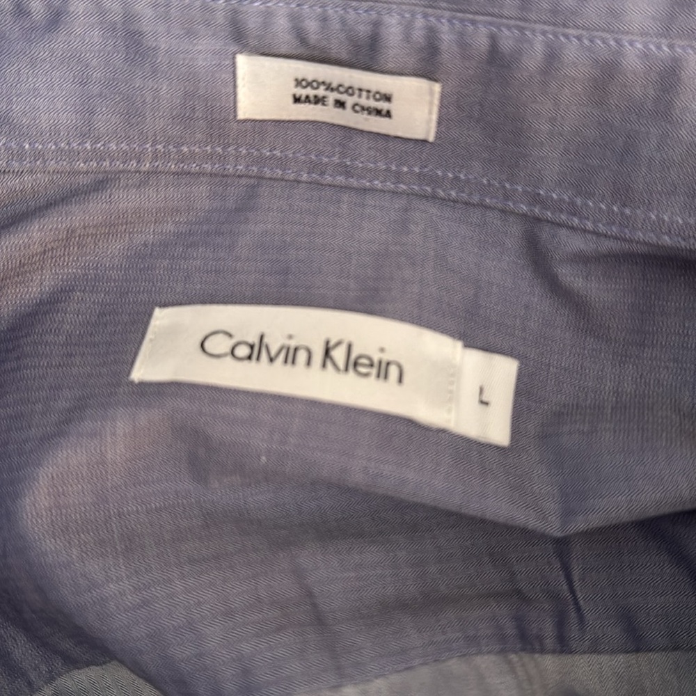 Calvin Klein Purple/blue Casual Button Down Shirt - Picture 2 of 2